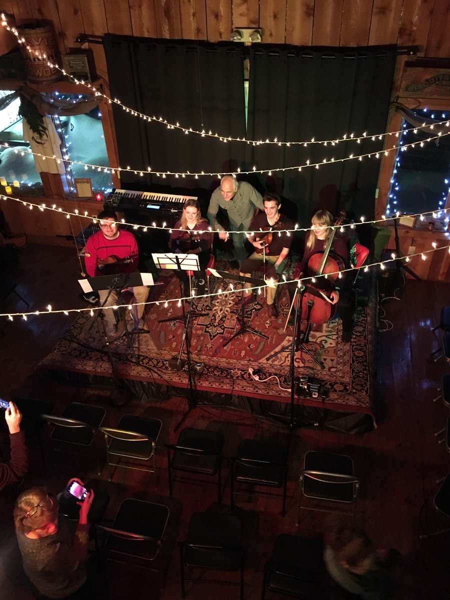 Ebenezer String Quartet opened for John and Mary of the 10,000 Maniacs on Saturday, December 16th. 
They performed at the Arts at the Bakery in West Falls. The venue, an Amish
built wooden barn,  is fairly new and features many great musicians in a
small concert setting.
