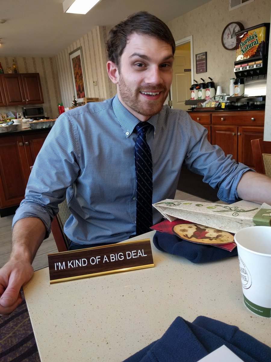 SmartSuitesVT's tweet photo. Boss man's #kindofabigdeal. Loving the #giftexchange gift our gm got him! #tistheseason #bossman #btv #christmas https://t.co/PsiF2lWG3W