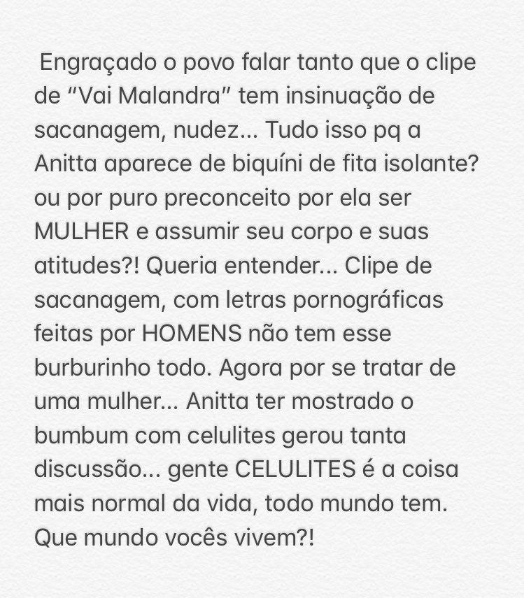 ohanatrindadee's tweet photo. @anitta #VaiMalandra 🇧🇷❤️ https://t.co/BnWHbPLLpX