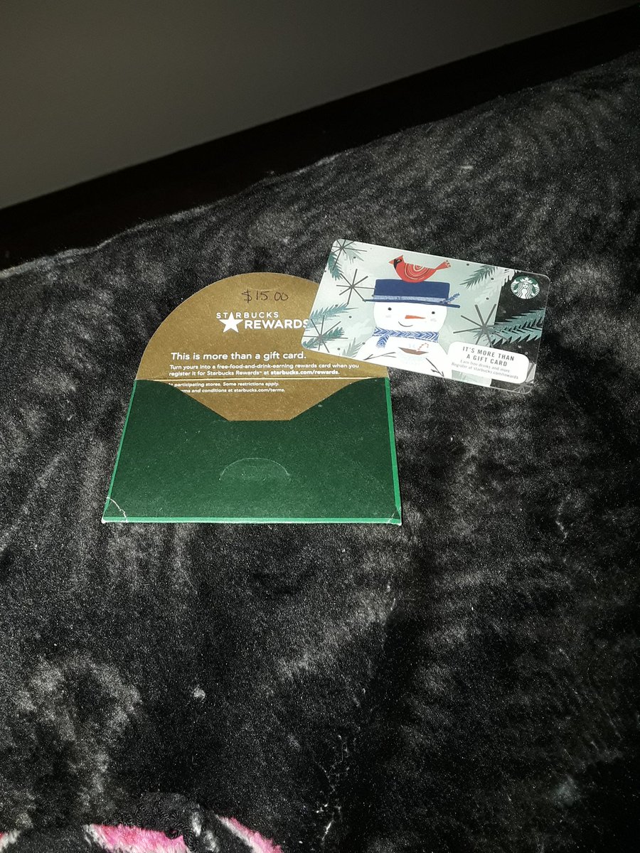 //I just randomly got a 15 dollar Starbucks card.