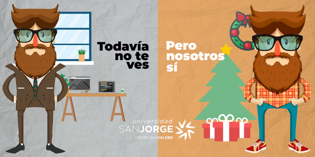 ¡¡¡Llega el #EspírituNavideño 🎄🎊🎅 y hay que celebrarlo!!! Esta #Navidad empezará a resultaros familiar ➡ "Todavía no te ves, pero nosotros sí" 😜 #FelizNavidad #gradosUSJ