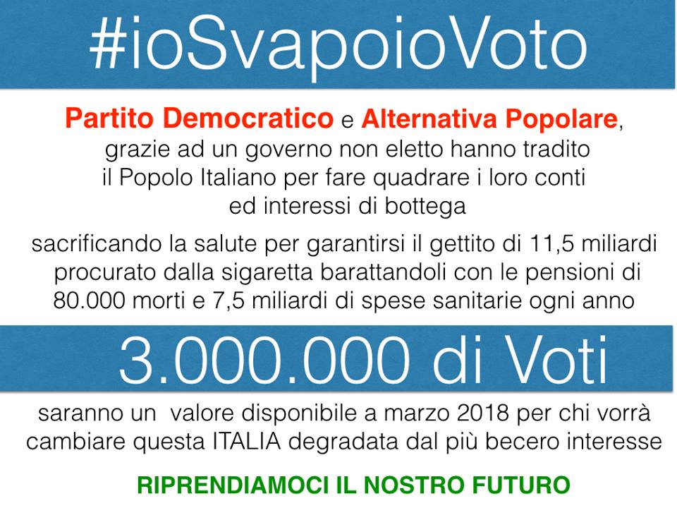LucaIlPanda's tweet photo. #ZZZDAY #Cannavacciuolo #BuoneFeste Lo sapete che con la simpatica legge di bilancio 35000 persone si ritroveranno a breve senza lavoro? Chi vi voleva salvare la vita facendovi smettere di fumare SVAPANDO ;) PD e AP, ricordatevelo a marzo #IoSvapoIoVoto https://t.co/Q8p7rbiGKx