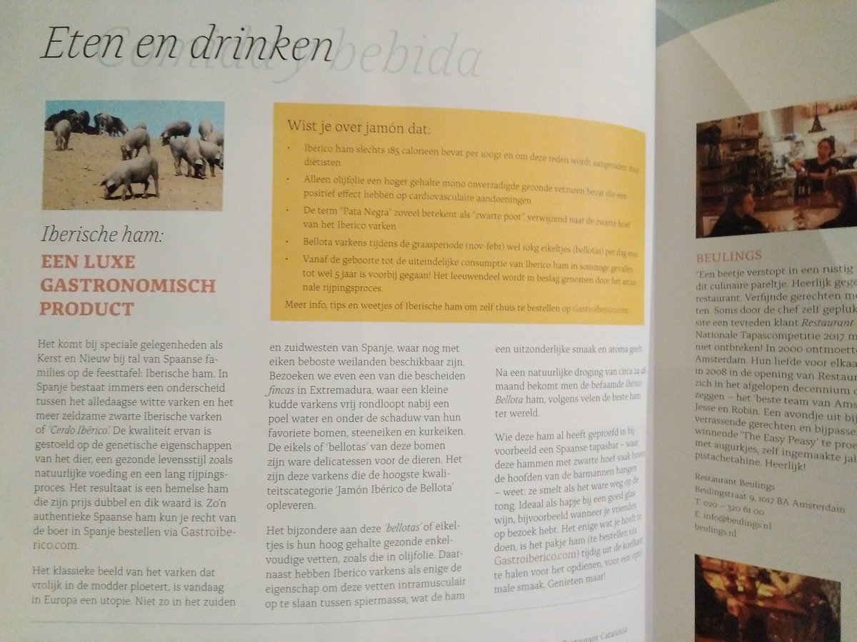 gastroiberico's tweet photo. https://t.co/LFZHWLOnp2 is als expert verschenen in het Spanje magazine Por Favor, over Iberische #ham als luxe #gastronomisch product! Daarbij onze 5 interessante weetjes over jamón - je vindt ze hier: https://t.co/FtvYswQHYb. #gastronomie #culinair https://t.co/dO0bQgCc90