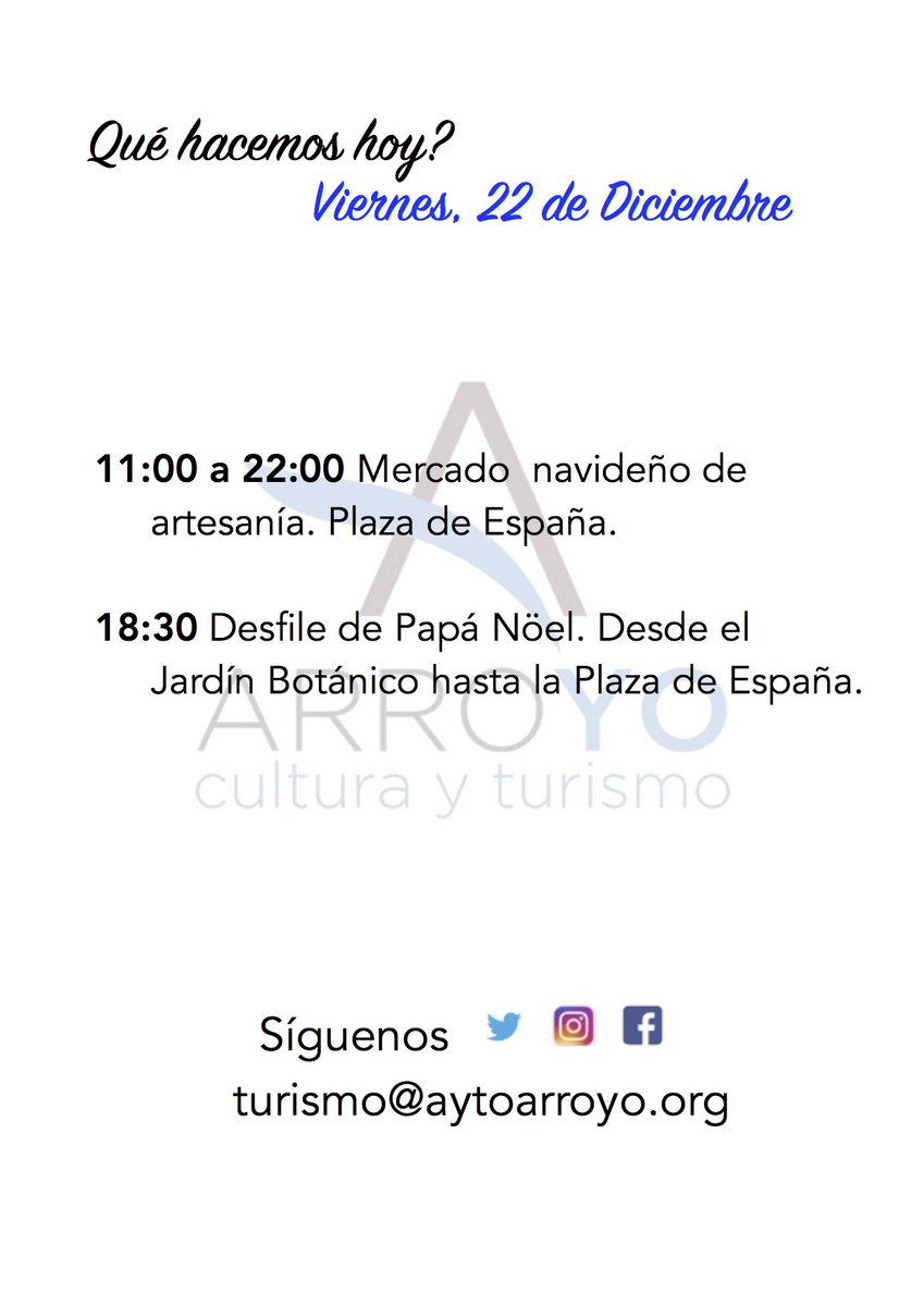 Turismo_Arroyo's tweet photo. #AgendaArroyo #papanoel #mercadonavideño #artesania #navidad #SoydeArroyo @infoVLL @PucelaCon @turvalladolid https://t.co/NcBWkVjGY2