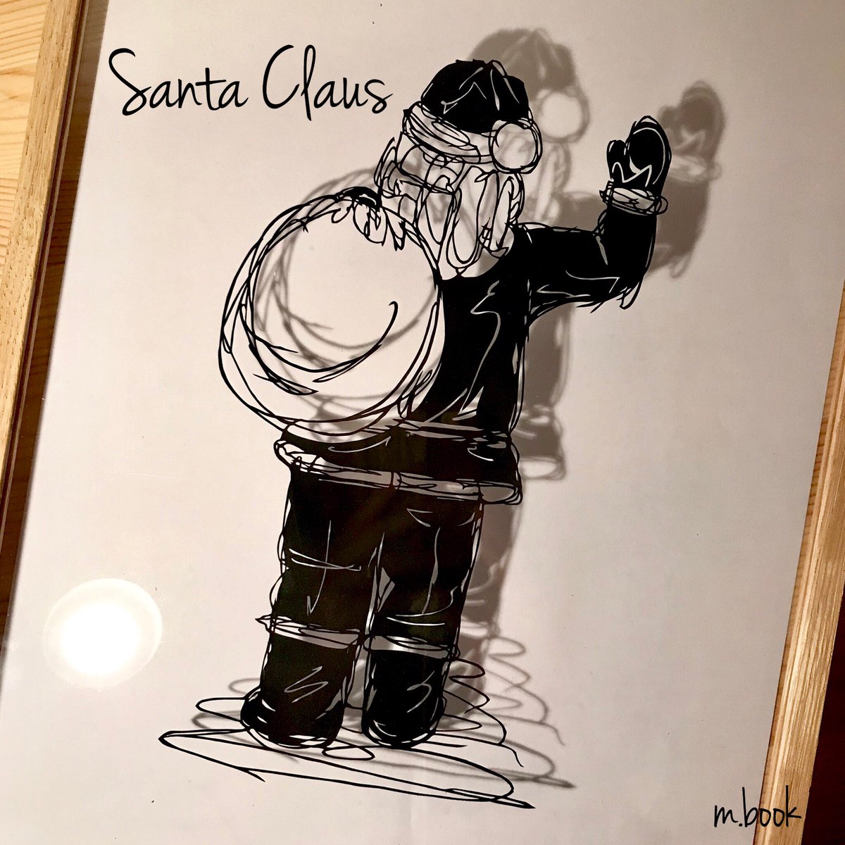 切り絵作家 Teruyuki Honda 時の流れに身をまかせ展 Santa Claus サンタさん 娘が生まれたばかりなんですが 気付いてくれてますか どうか家にも来てください 切り絵 クリスマス サンタクロース