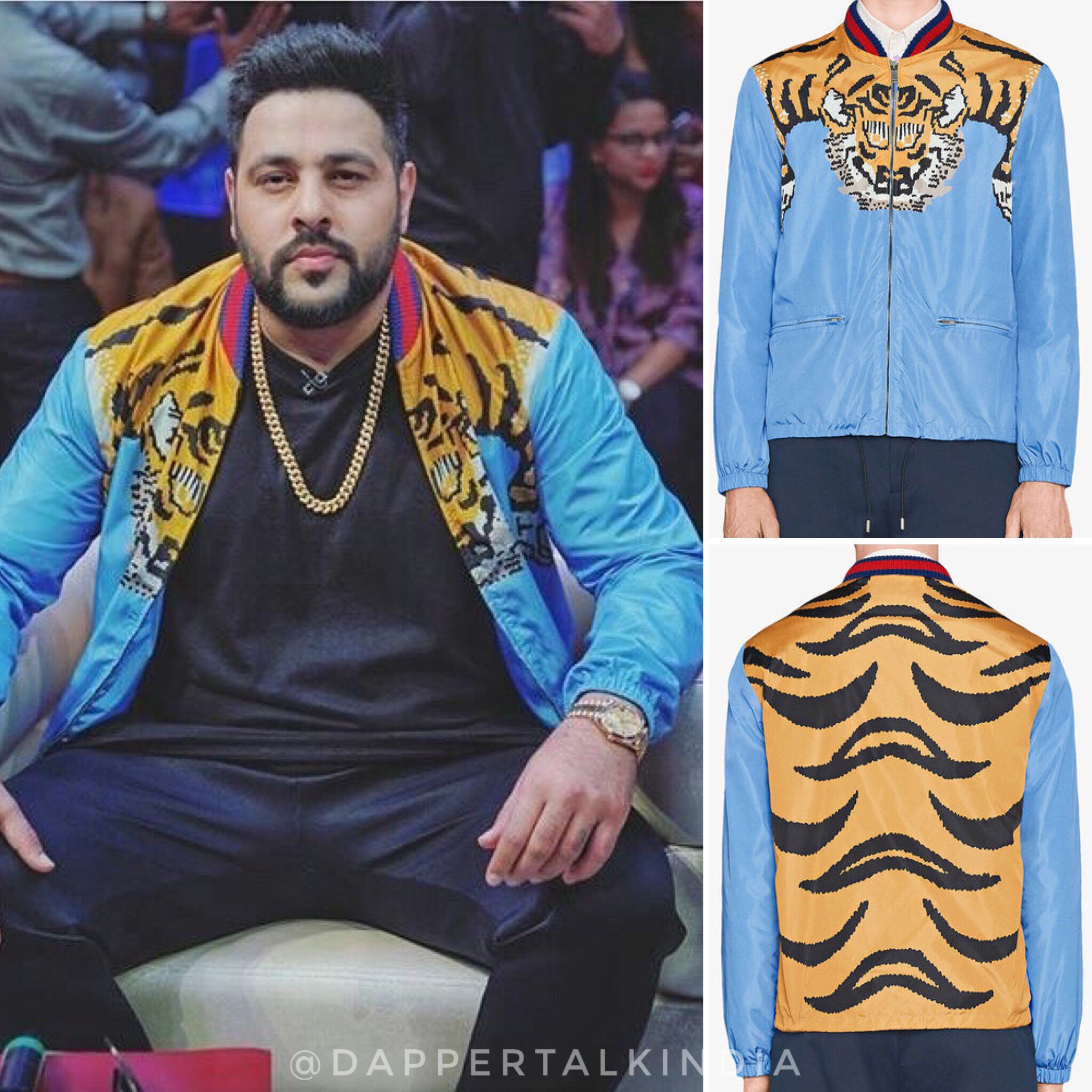 Gucci tiger print top shell bomber jacket