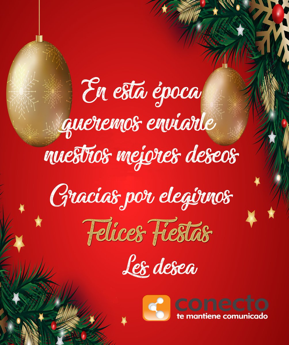 ConectoSA's tweet image. 🎄Les deseamos unas Felices Fiestas! 🎄

#navidad #MerryChristmas #frases #HappyNewYear #FelicesFiestas2017 #felizaño