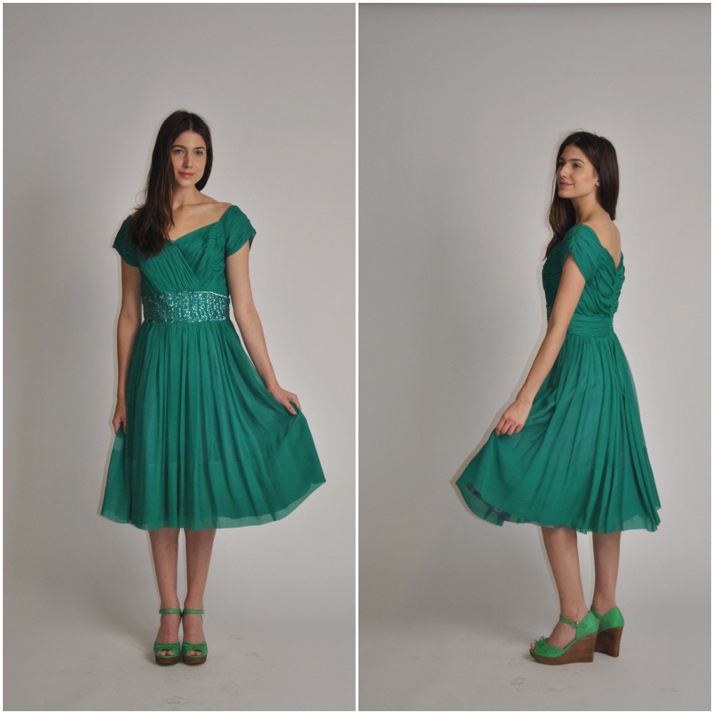 Featured listing of the day: Gorgeous 1950's green chiffon and sequin party dress | shop link in bio 
#vintageshop #shop #vintagedress #1950sdress #50sdress #vintagefashion #fashionblogger #rockabilly #50spartydress #etsyvintage #etsyshop #fashion #partydress #nyedress #etsy