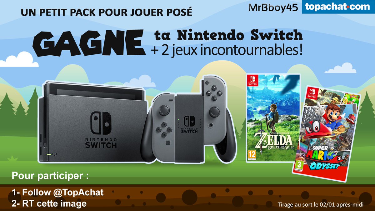 MrBboy45's tweet image. 🎄 Parce que c'est noël et comme chaque noël je veux vous régaler 🎄
 
Un Pack Nintendo Switch + 2 hits a gagner. Tu as juste à #RT et Follow @TopAchat 🔥 Tirage le 02/01
