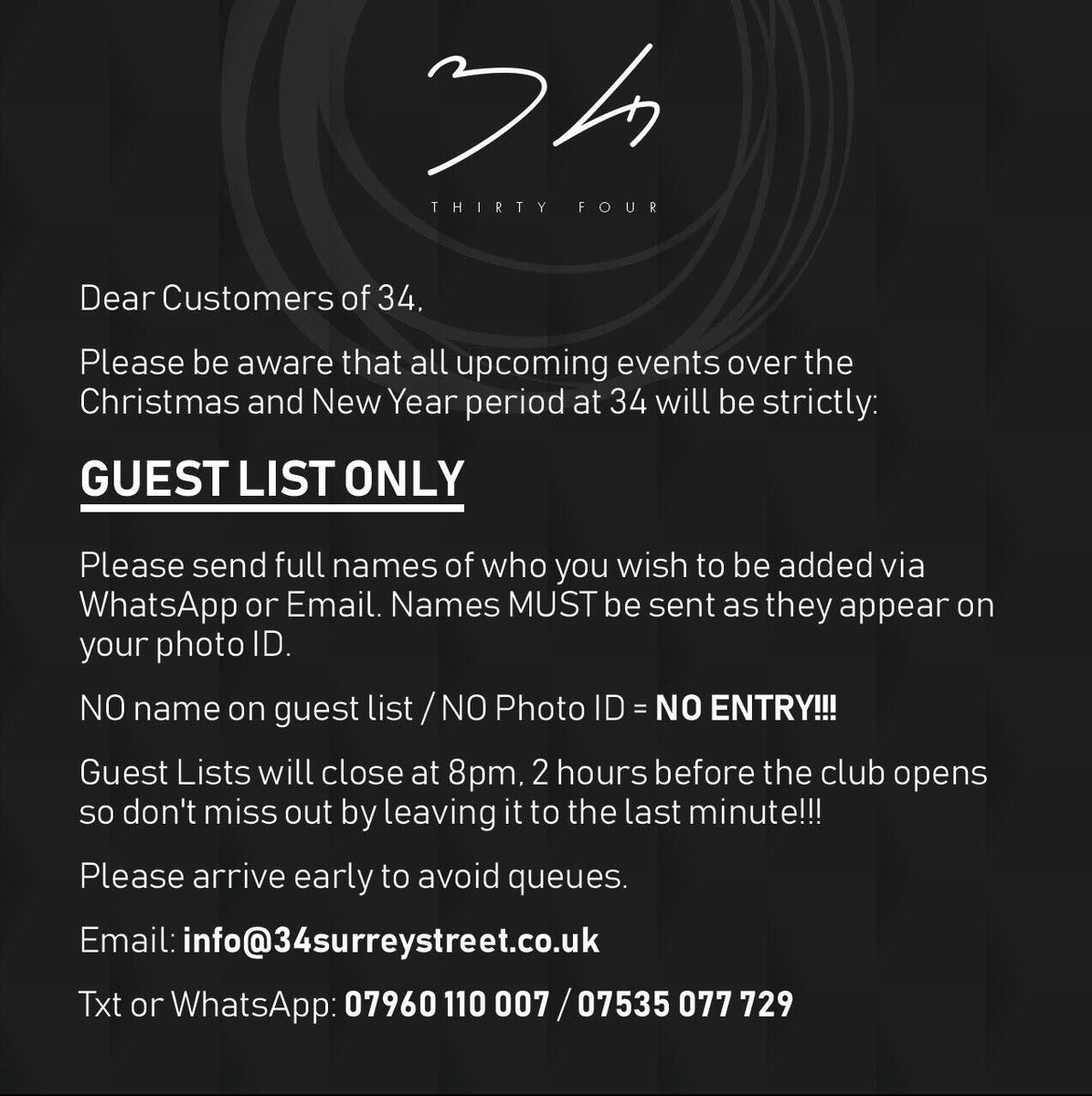 “Attention” Customers of 34 please read this notice..