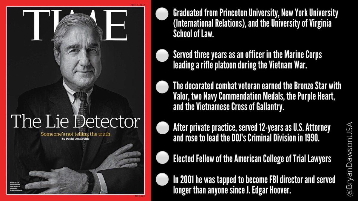 BryanDawsonUSA's tweet photo. Retweet if you trust the integrity of Robert Mueller, American hero.

#FireproofMueller #ProtectMueller #Mueller #TrumpRussia #Russia https://t.co/5on1HSQuLv