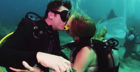 A couple was married underwater in the Florida Keys National Marine Sanctuary. FRI0132