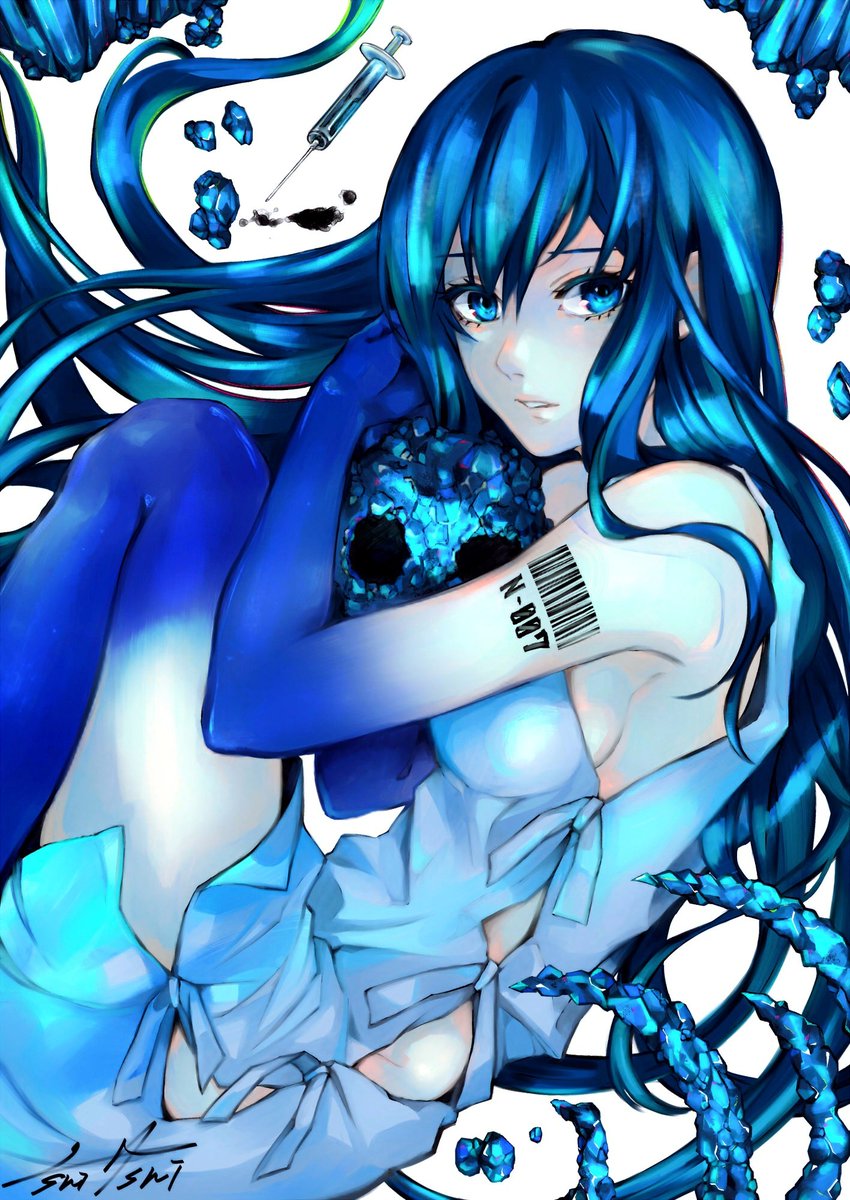 eai_make's tweet photo. N-007ちゃん＋患者衣(横のリボン)がどうしても描きたかった…！(ブルーフォビア) https://t.co/aVQLZJxtpF