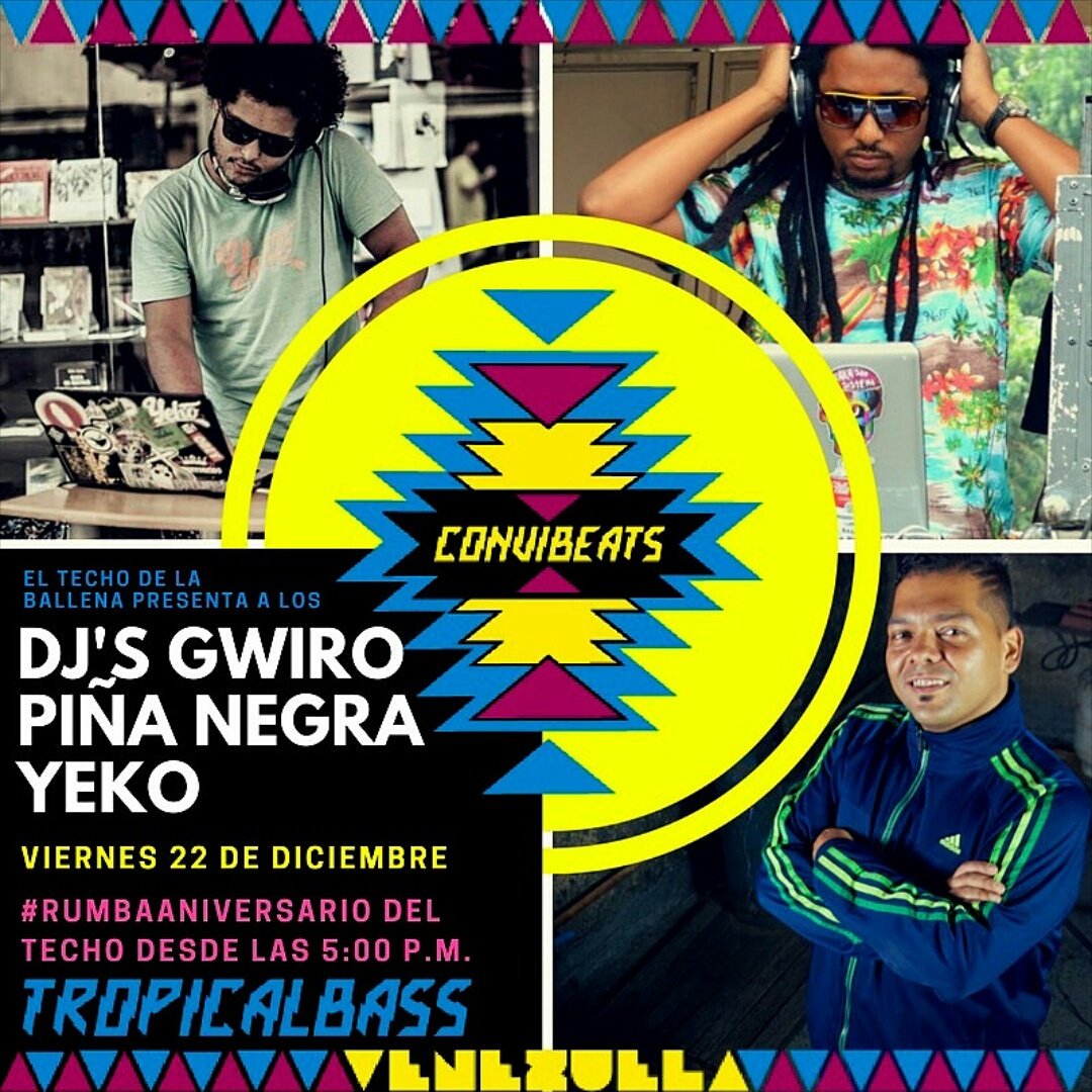 convibeats's tweet photo. El @TechoDLaBallena llega a su tercer aniversario y esta noche del penúltimo #viernes de este año llevamos el #CaribeAldiente para celebrar hasta que el cuerpo aguante #NosVemosEnElCentro 
#llégate #sandungueo #tropicalbass #CandelaPaLosPies https://t.co/SgjHAfHVOw