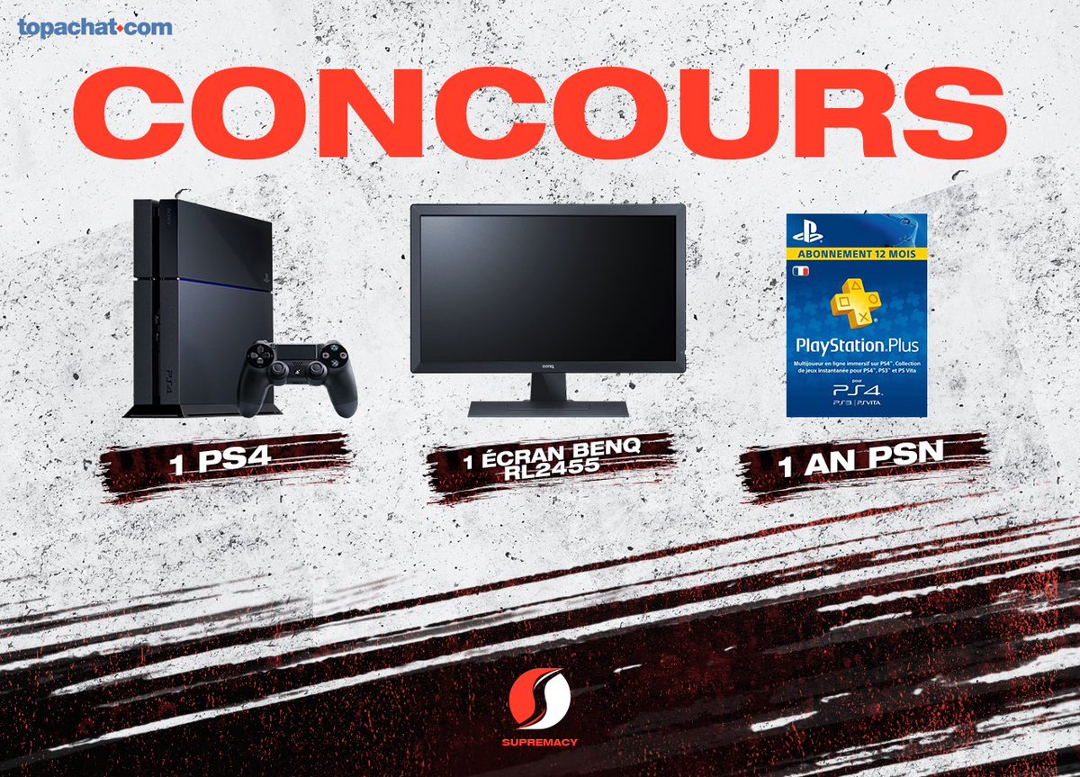 #CONCOURS

#RT &amp; #Follow <a href="/Supremacy_FR/">Supremacy</a> et <a href="/TopAchat/">TopAchat</a> 

Pour tenter de remporter ce #PackFêtes d'une valeur de 600 euros !

Tirage au sort Le 11 Janvier 😎