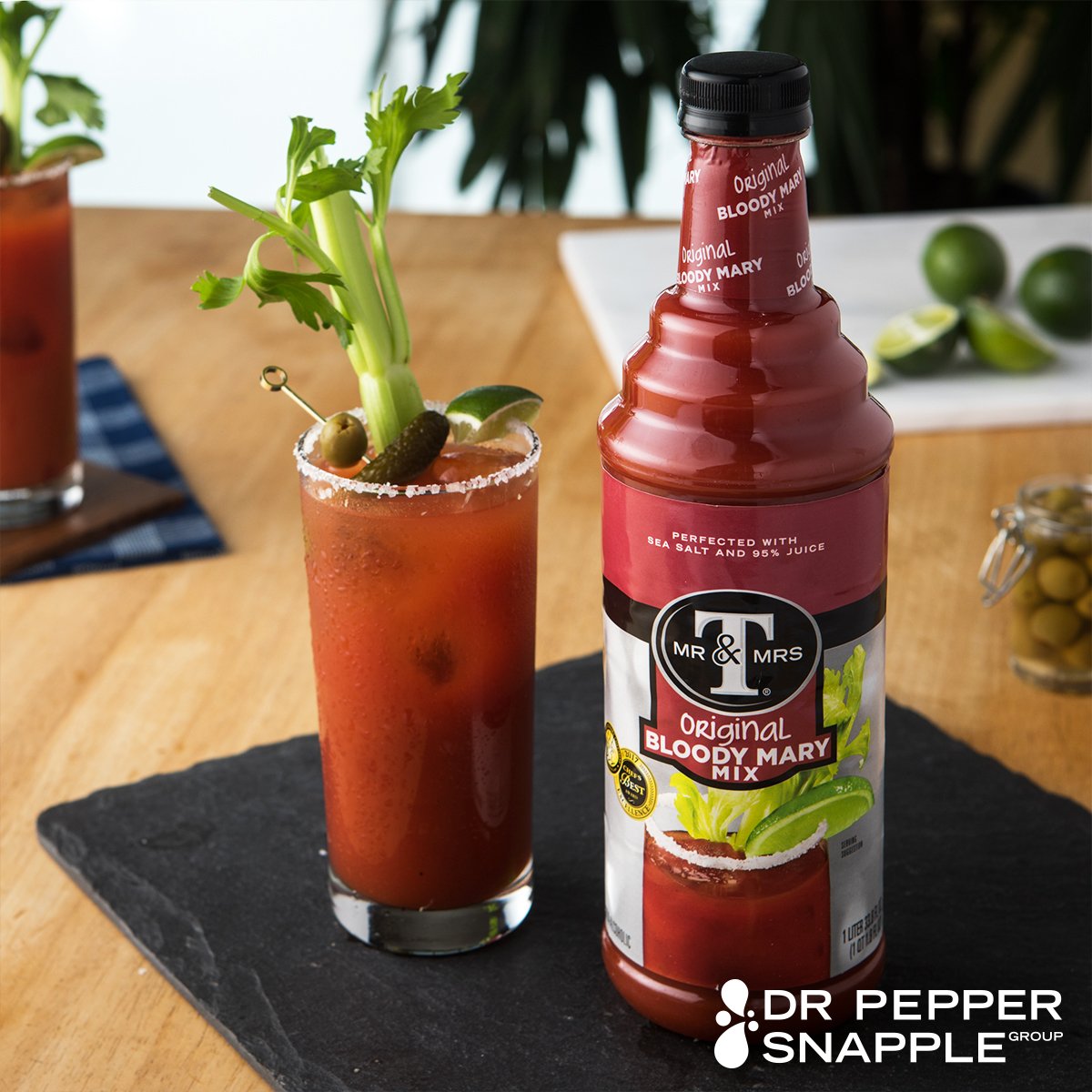 The secret to a great holiday bloody mary? Try our Mr &amp; Mrs T Bloody Mary Mix, for that made from scratch taste without all the work.