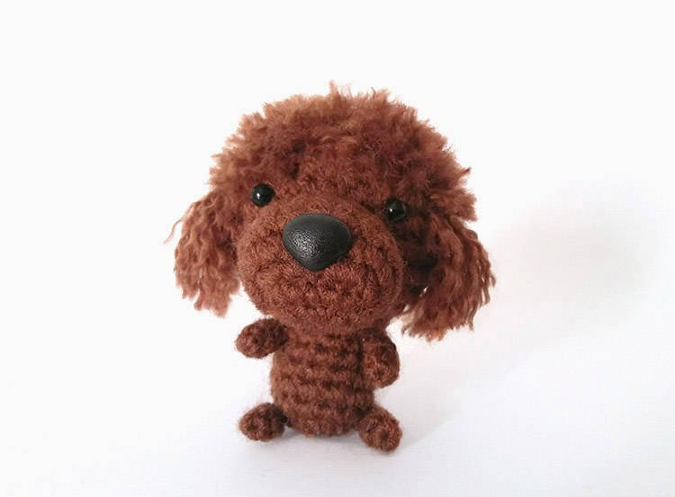 Amigurumi French Poodle, crochet French Poodle, Brown Poodle toy.  B… tuppu.net/4a2b57b2 #Etsy #FrenchPoodleToy