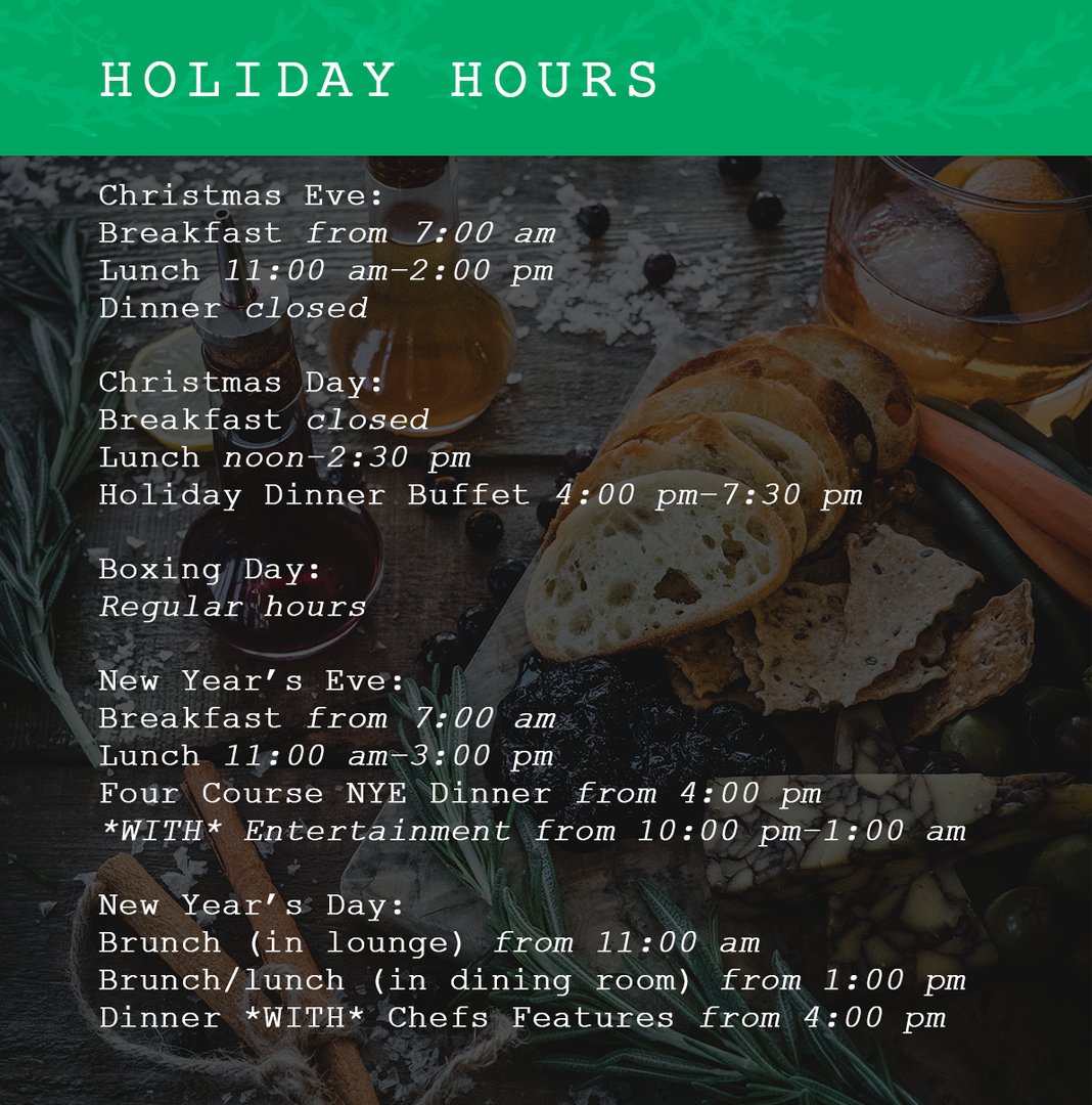 If you are home for the holidays you'll want to know our hours!
We believe the more the merrier but reservations during the holidays are recommended, call 204-944-2445 or book online here: bit.ly/2C6RkPR
#onlyinthepeg #finditdowntown #Winnipeg