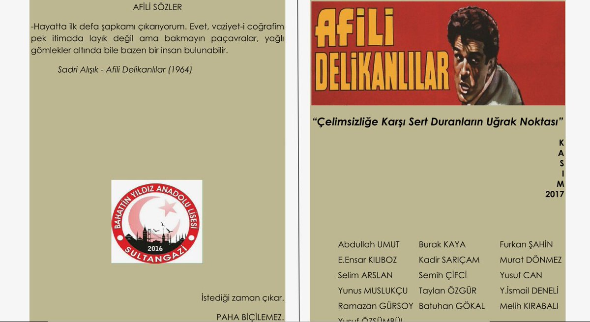 Kasım ayı kapak sayfamız

#afilidelikanlilar