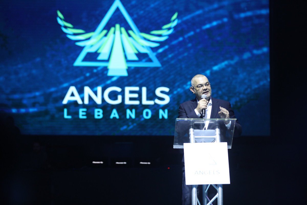 Vice President of Angels Lebanon @chawraba takes the stage of #AngelsLebanon2  for a welcome speech.