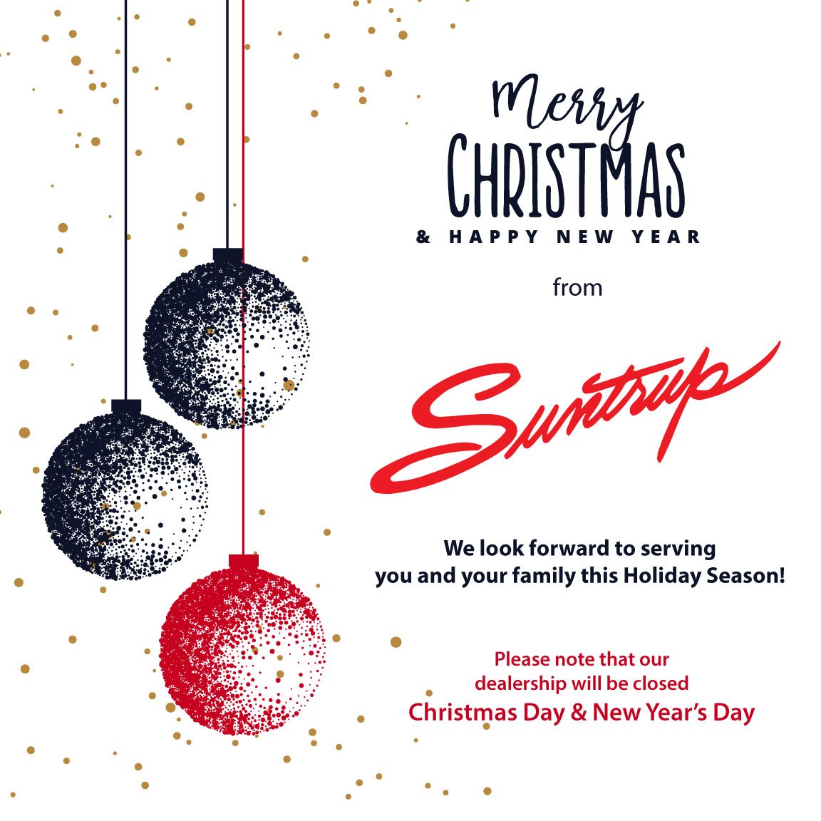 SuntrupVW's tweet photo. Wishing all of our friends and family a very Merry Christmas! 

#SuntrupAutomotive #TradeUpAtSuntrup #MerryChristmas https://t.co/LuAbsonlAy