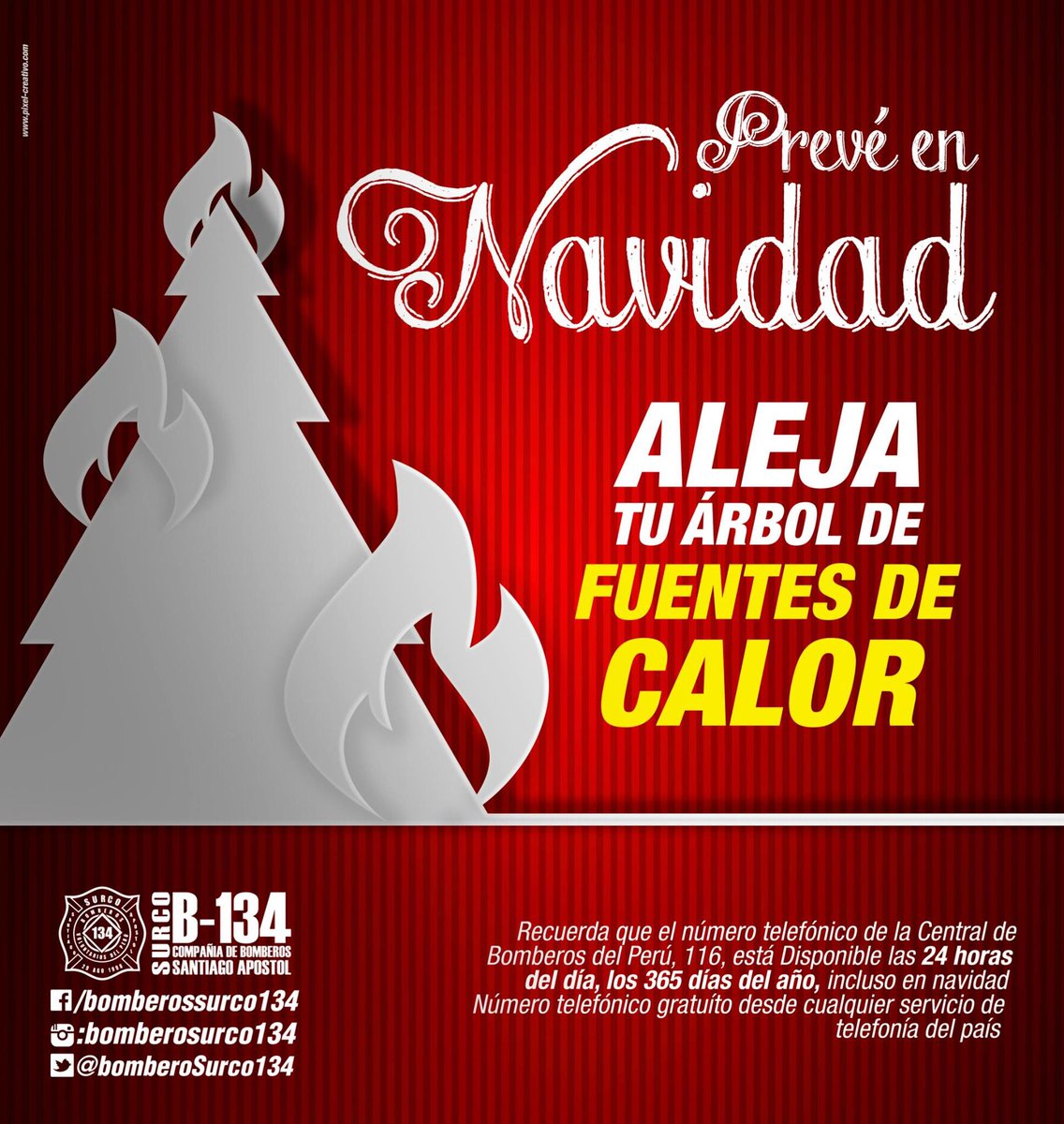 BOMBEROSDESURC0's tweet photo. ESTAS FIESTAS NAVIDEÑAS PREVÉ...
Aleja tu árbol de navidad de interruptores eléctricos, cocinas, chimeneas, velas y toda fuente de calor. 🌲🚒🚨

¡Compartelo, contamos con tu apoyo!. 🤜💢🤛 https://t.co/GBH4tXhhqR