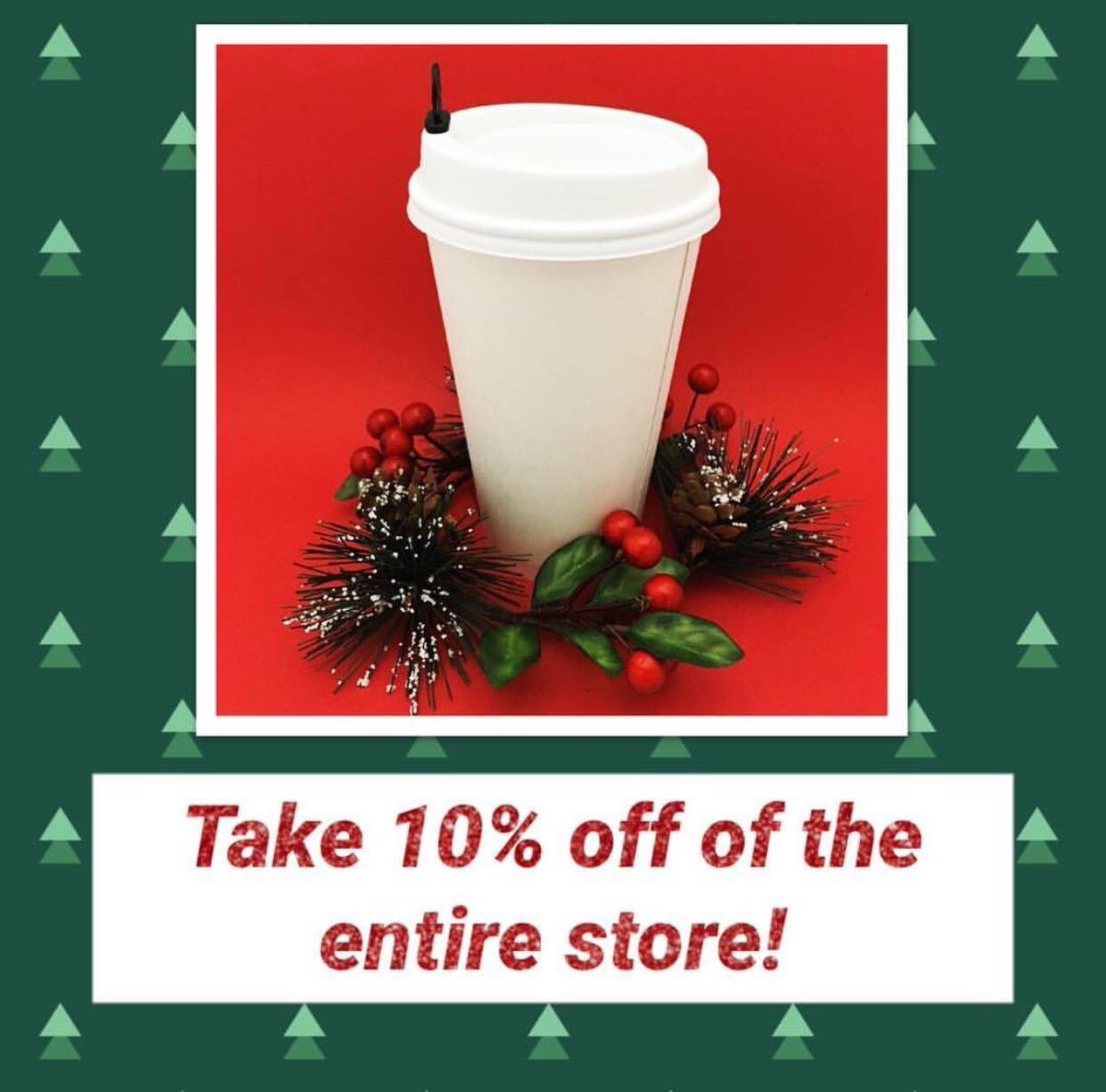 SipsNSuch's tweet photo. On the Tenth Day of Christmas, Sips &amp; Such gives to you: 10% off of the ENTIRE shop! 10% off on the 10th day... seems fitting, no? 😉

See you soon! #12DaysofChristmas

PS- this means that there are two more days until Christmas! https://t.co/Kk38YE5sJ7