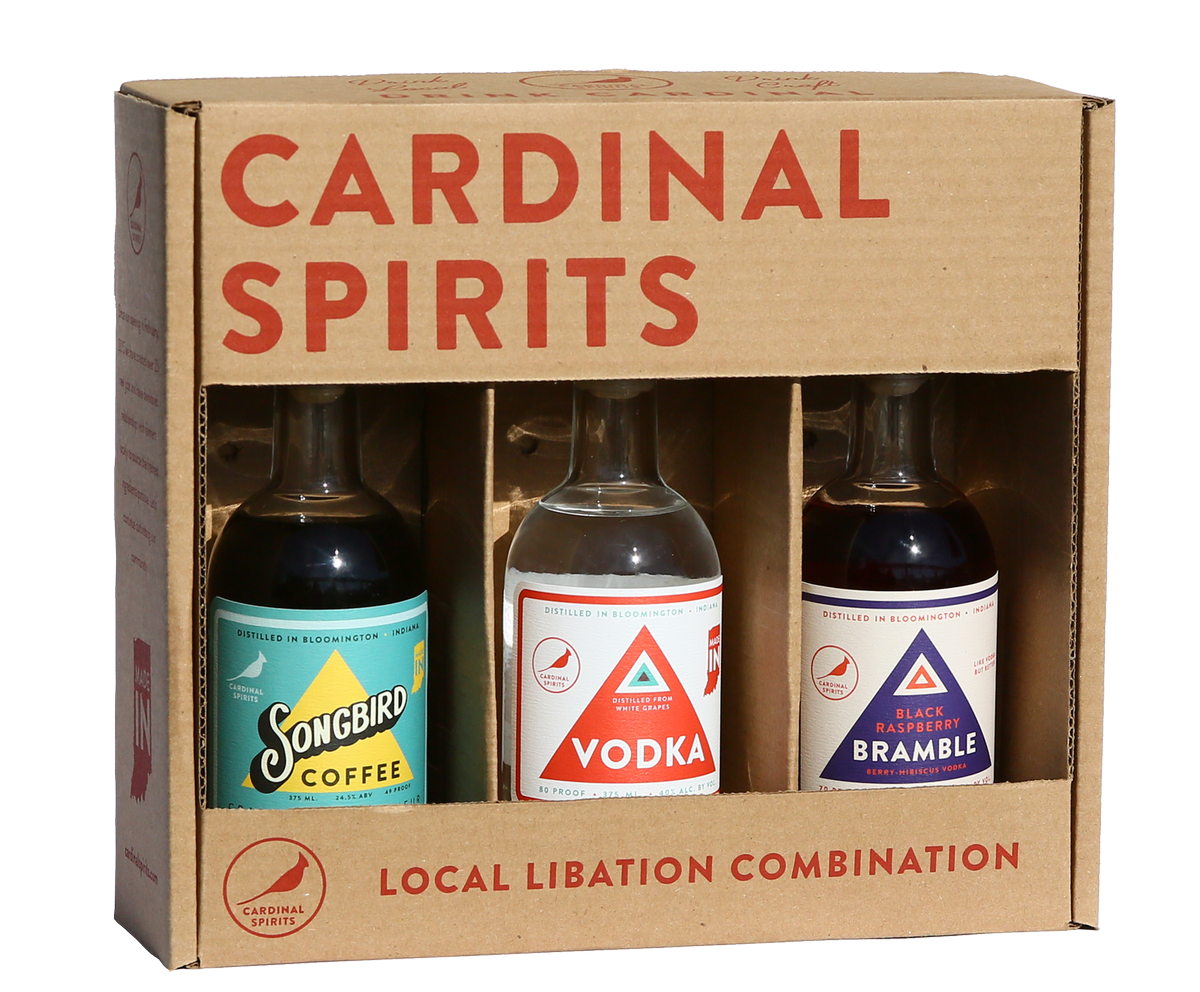 Indiana_Grown's tweet photo. Build the perfect holiday gift of local spirits! Mix-and-match three 375ml bottles from @CardinalSpirits, and they'll package them so they’re ready for gifting. Check availability at https://t.co/hJOHBxUKop. #shopIndiana #IndianaGrown https://t.co/zqYKwUpboP