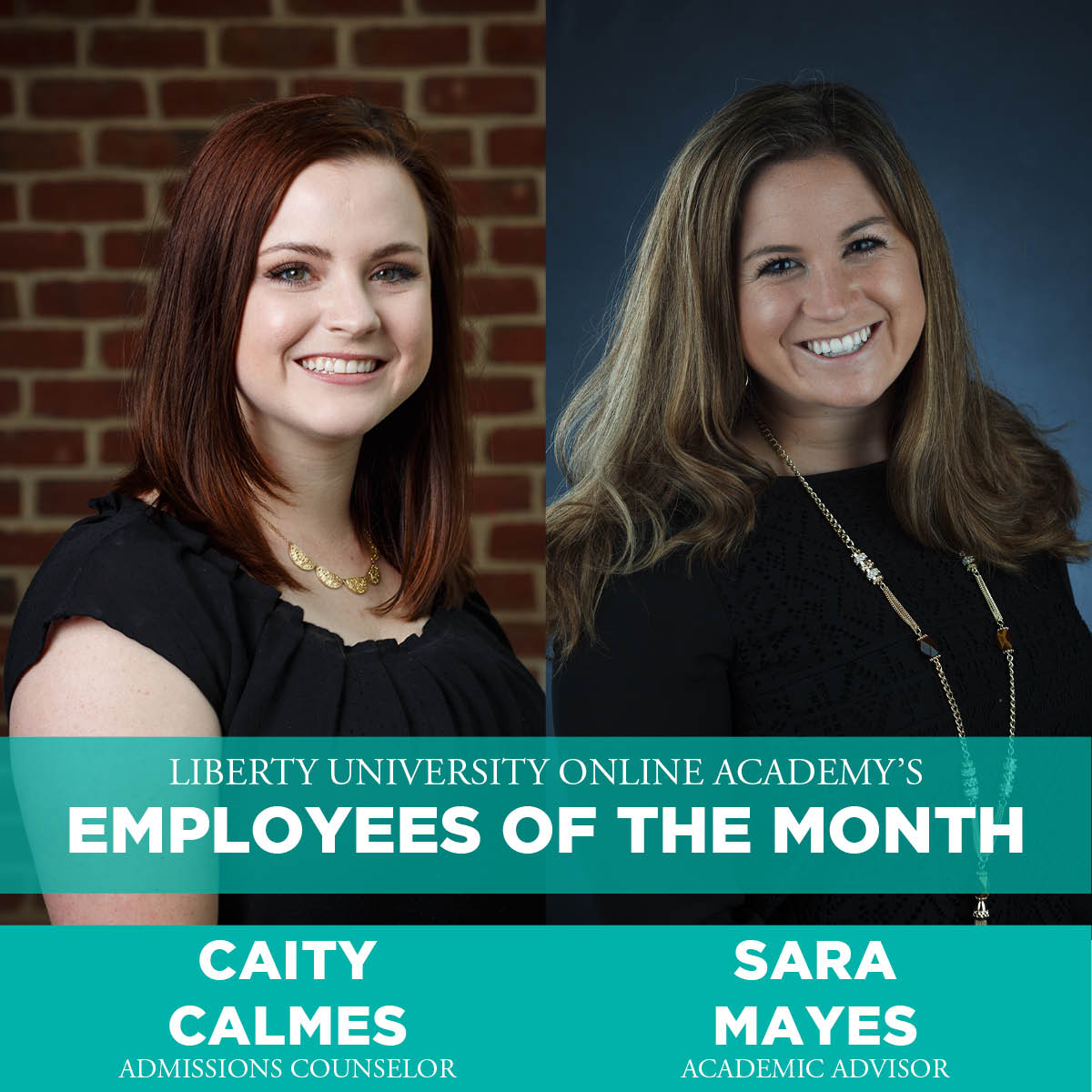 LUOnlineAcademy's tweet photo. Congratulations to our #LUOA employees of the month Caity Calmes and Sara Mayes. Keep up the great work! https://t.co/Tz1I6OGrCv