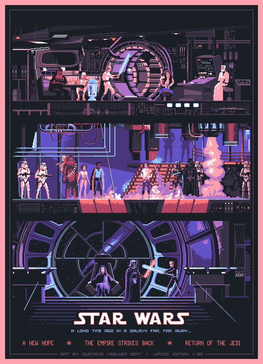PixelGustavo's tweet photo. The trilogy #pixelart #StarWars https://t.co/fUksEGibU2