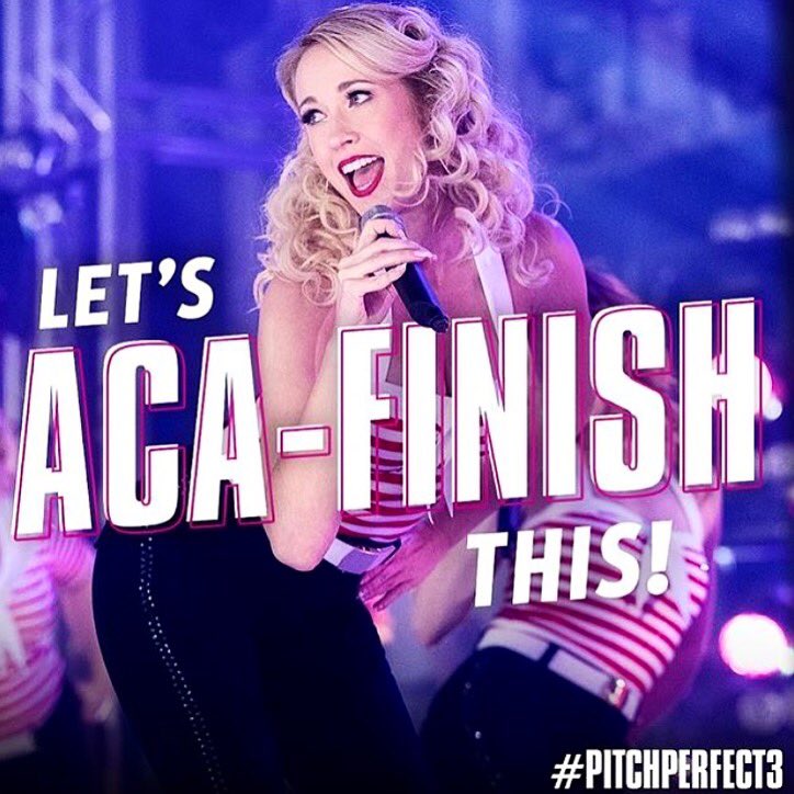 TheRealAnnaCamp's tweet photo. What she said... #pitchperfect3 is open!! https://t.co/Ko3wD8U7iU