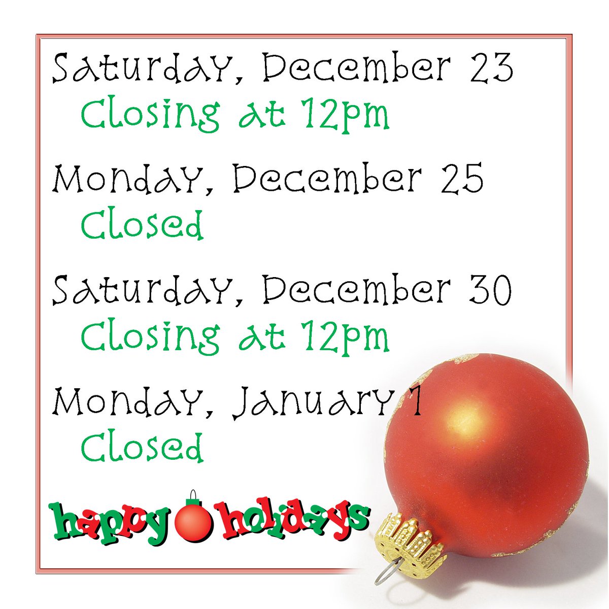 WaukonLibrary's tweet image. Remember to pick up your holiday reading before we close! (Don&apos;t forget BRIDGES for 24-7 access to eBooks &amp;amp; audiobooks with an internet connection &amp;amp; library card!) #happyholidays #libraryisclosed #BRIDGES
