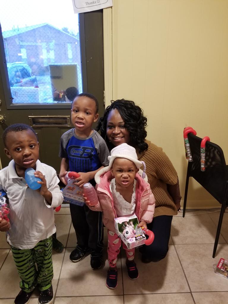 BucksOleLady's tweet photo. A Small Office With A Big Heart Here At St.John Apartments. Detective Bennett Here To Help Spread The Cheer !🎅 @MillenniaCo @FrankTSinito https://t.co/u1oH9XCD2x