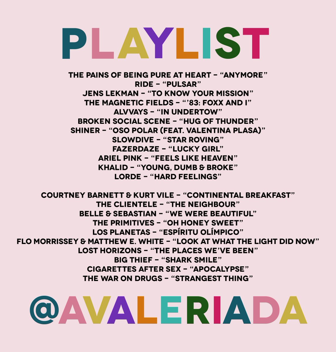 Esta es la última playlist del año, con algunas de mis canciones favoritas del 2017. A partir del 8 de enero nos escuchamos de 3 a 4 pm. Gracias por este año de música 📻🎶💕