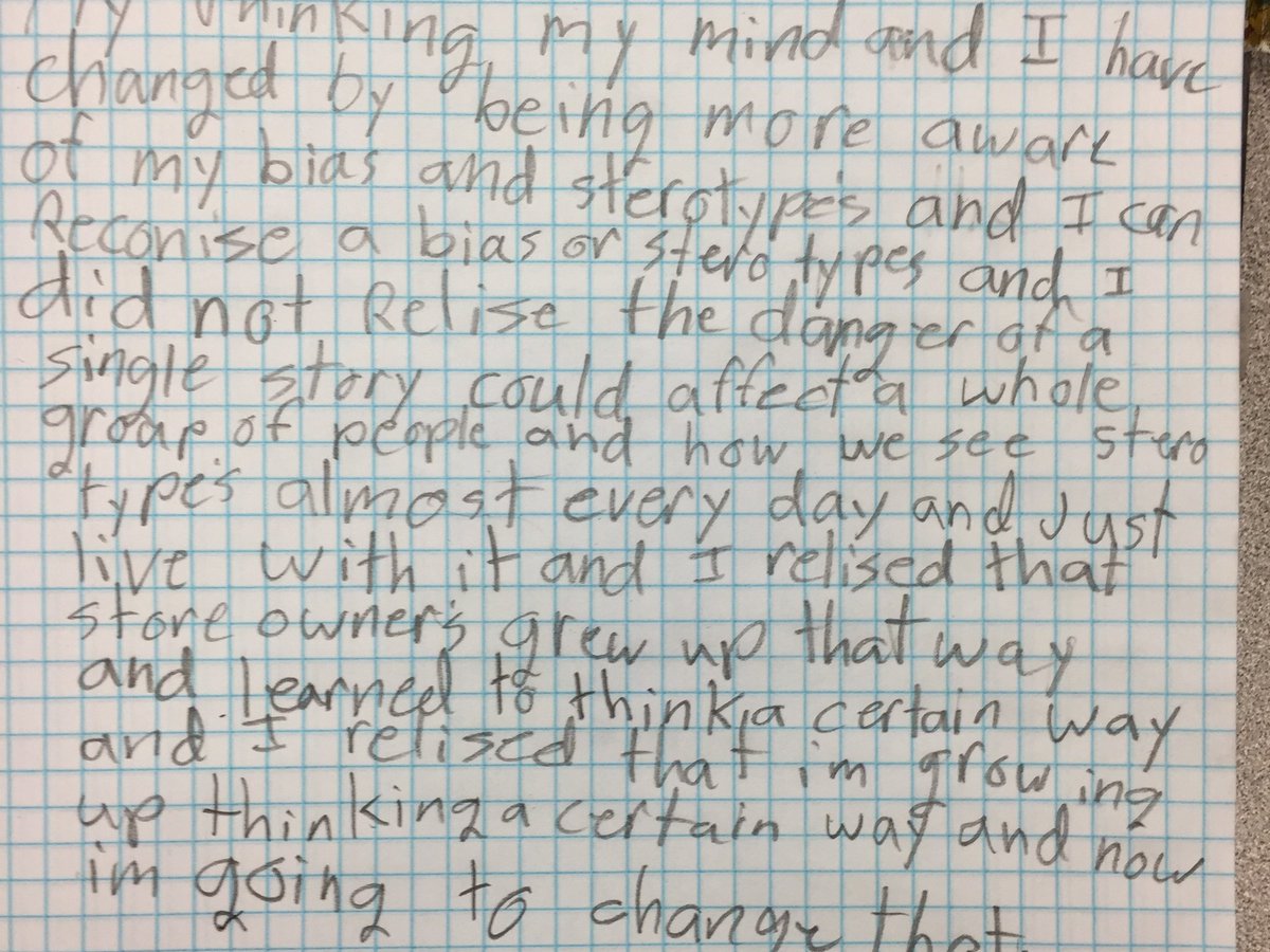 PayaSample's tweet image. Wrapped up the yr w/a Hist.Fict unit centered on the Civil Rights mvmnt embedded w/learning abt biases &amp;amp; stereotypes.I watched stdts grapple w/new info that chllngd &amp;amp; changed their thnkg.Chk out some of their reflections.This is life changing wrk &amp;amp; I’m honored 2 be part of it.💛
