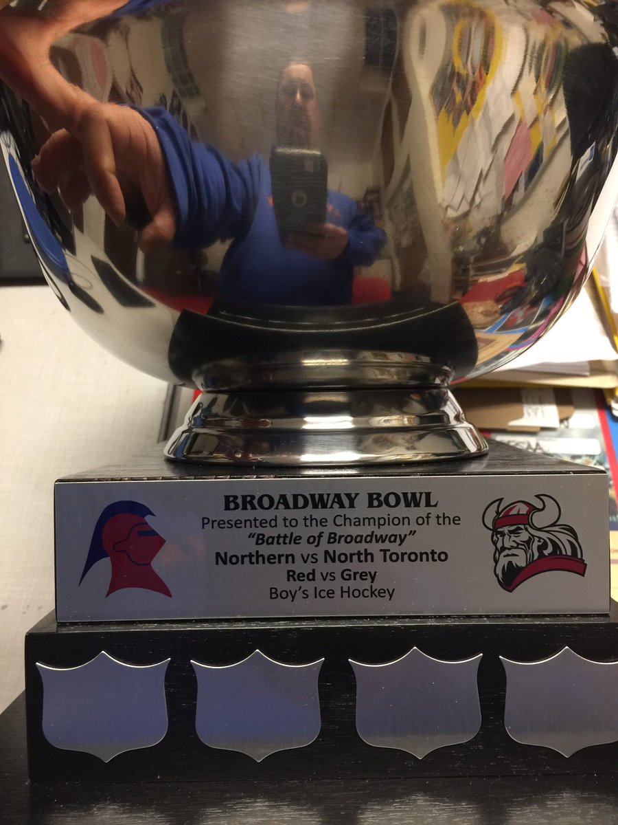 Congrats to NSS boys hockey team on defeating NT in the "Battle of Broadway" to win the inaugural Broadway Bowl!