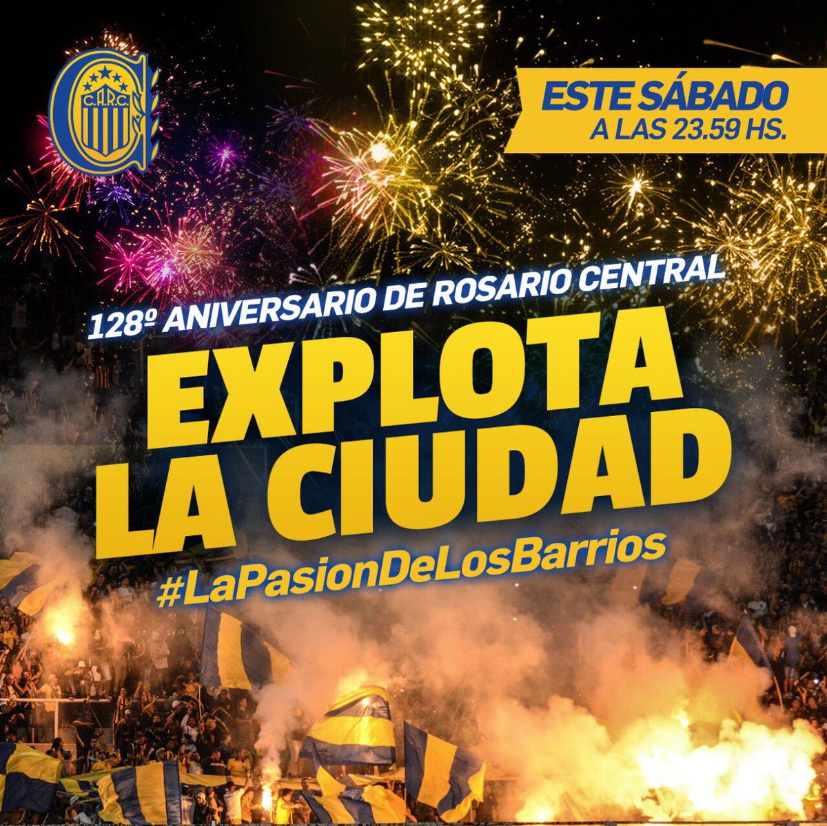 AgrupacionCA's tweet photo. ¡EXPLOTA ROSARIO!💣
El sábado a las 24 hs nos hacemos sentir en todos los barrios.

#128CARC
#LaPasionDeLosBarrios https://t.co/RZisGsXHMw