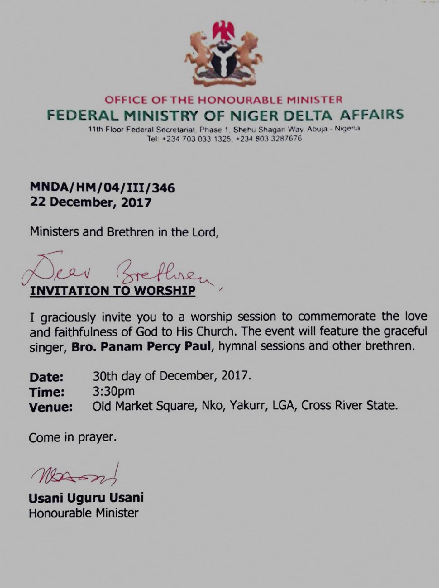 usaniuguruusani's tweet photo. Ministers &amp; Brethren in the Lord,
I graciously invite u to a worship session to commemorate the love &amp; faithfulness of God to His Church. The event will feature the graceful singer, Bro. @panampercypaul, hymnal sessions &amp; other brethren.
30/12/2017*3:30pm*Old Market Square, Nko https://t.co/C5NeSm0Spz