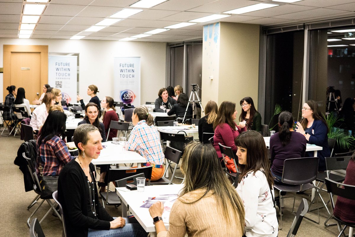 PurposeFive's tweet photo. #FlashbackFriday to the Mentor Speed Dating Event for #WomeninTech!
It’s not everyday women get to network in this speedy sort of way! 👩💻
🙏💻 | BIG THANKS to our collaborator @WCT_BC + venue sponsor @EyexpoTechnolo! 💥 #BLAST2017 -> #BLAST2018 💥 https://t.co/prJtxOCJxq