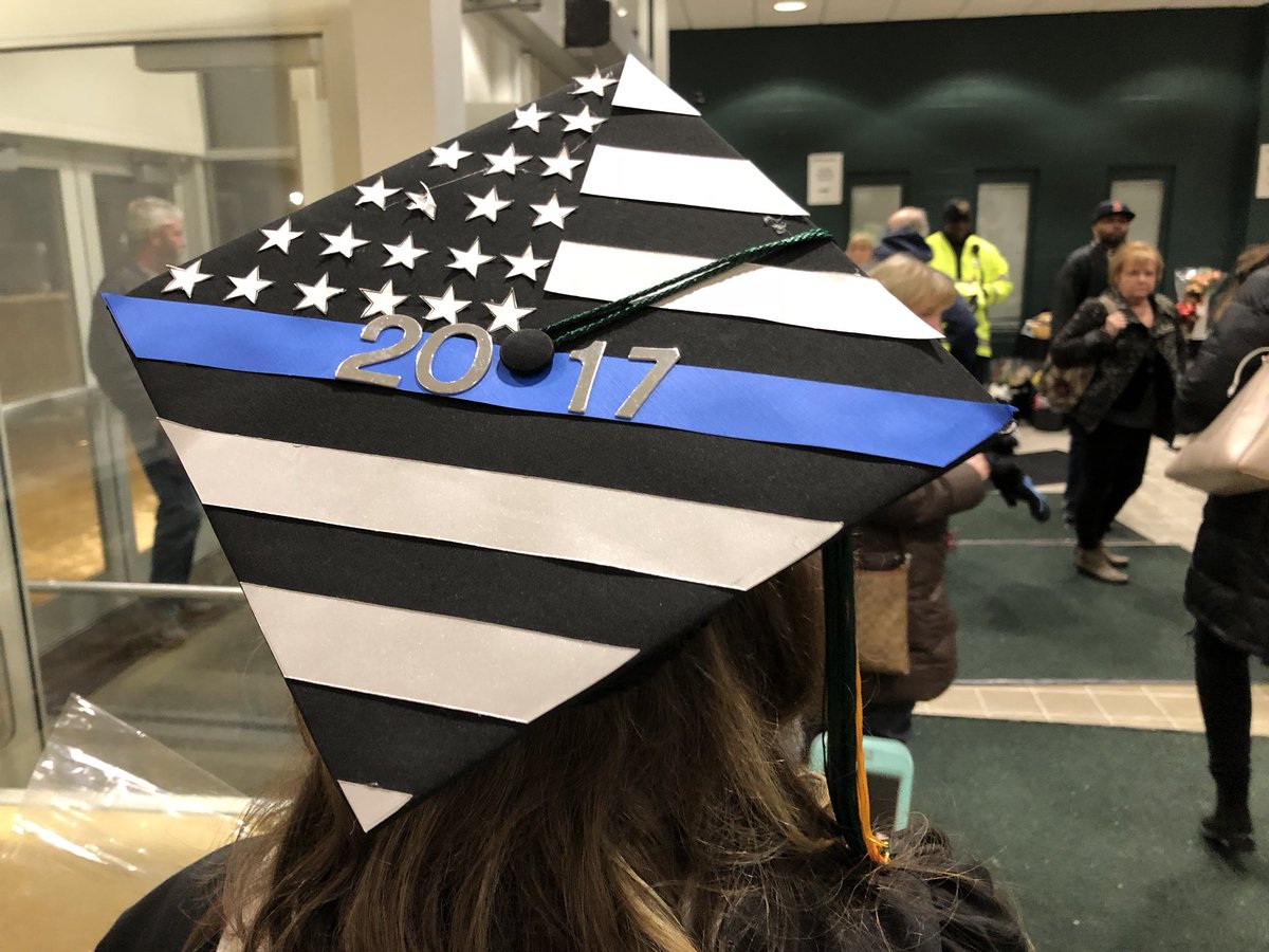 Fitchburg_State's tweet photo. Some really great mortarboards tonight. https://t.co/E2WbfWsVfb