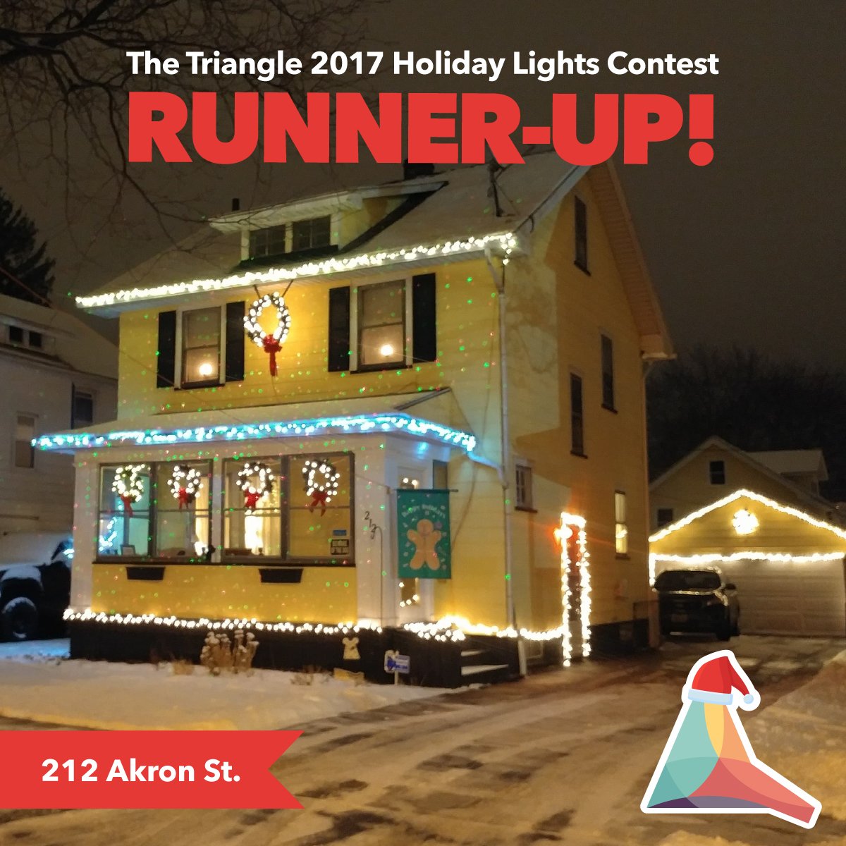 TriangleofNWV's tweet image. Congrats to this our 2017 Holiday Lights Contest Runner-Up! 212 Akron St! #holidaylightscontest #trythetriangle #thisisroc #rochester #northwintonvillage #roc #christmaslights @NorthWinton