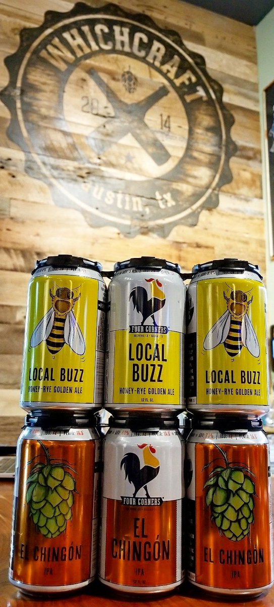 fcbrewing's tweet photo. #OyeAustin! #KeepYourBuzzLocal! Pick up your #6Packs of #ElChingon #IPA and #LocalBuzz #HoneyRye #GoldenAle at @WhichCraftTR & @WhichCraftATX!
#360PopTop #CraftCans #PuroHopchismo #SupportYourLocalRooster #BrewedInTejas #Austin #AustinBeerScene https://t.co/6yQzLbPqVk