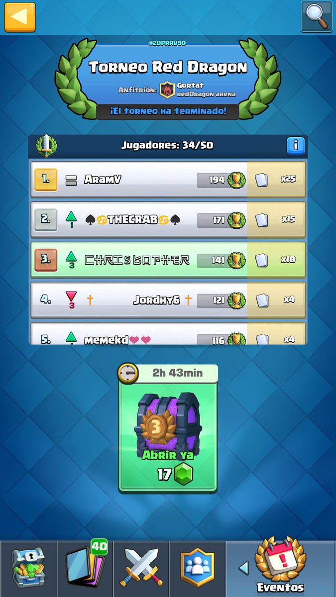 Tercer lugar! :v 
Hay que seguir entrenando.
💪