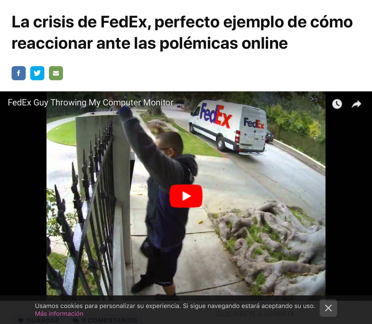 La crisis supone una rotura de lo cotidiano  provocada por un suceso que a veces se puede evitar y que requiere de medidas urgentes y efectivas. Un perfecto ejemplo es FedEx que consiguió superar la crisis después de ser difundido este vídeo #COUVa