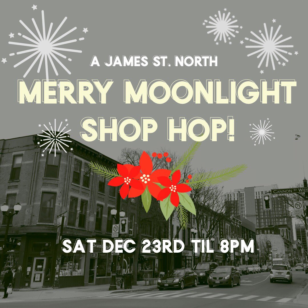 mixedmediashop's tweet photo. Hey #hamont see you Saturday Dec. 23rd at 10am. Us along with a bunch of our neighbours will be staying open to 8pm to help you get the last of your shopping done. #merrymoonlight #jamesnorthpole #shoplocal https://t.co/eIGxvQnDFc