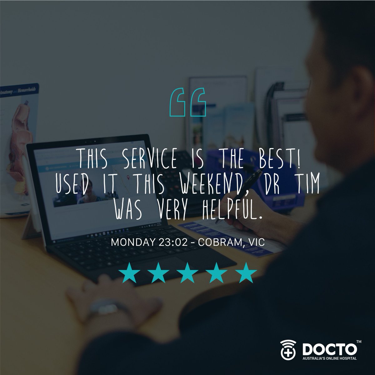 docto247's tweet photo. Emergency Medicine Specialist Dr Tim at it again! "This service is the best! Used it this weekend, Dr Tim was very helpful. #emergencymedicine #drtimharraway #telehealth #onlinehospital https://t.co/ORGy5SKfxI