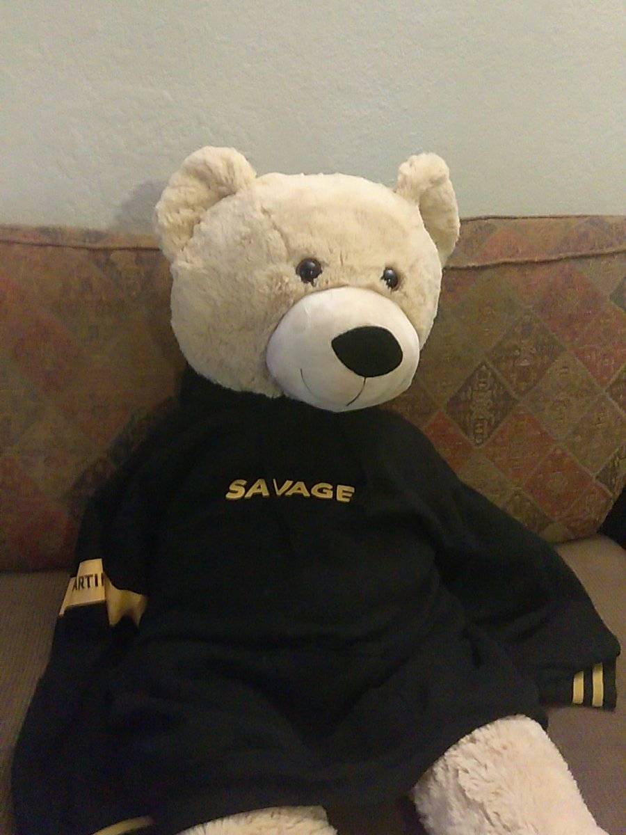 AlexisRoseGonz2's tweet photo. Put my Savage merch on my bear @emartineeez https://t.co/spIYzLUz8M