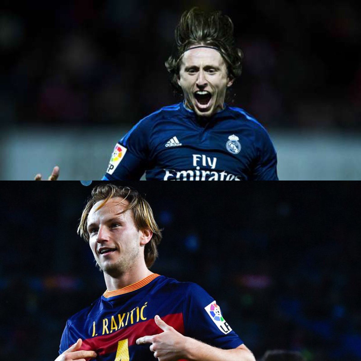 Bueno pues, se formó la Rivalitik 🤣🤣
<a href="/realmadrid/">Real Madrid C.F.</a> vs <a href="/fcbarcelona/">FC Barcelona</a> 
#laliga #elclasico #realvsbarca #football <a href="/lm19official/">لوكيتا مودريتش 🇭🇷</a> vs <a href="/ivanrakitic/">Ivan Rakitic</a>