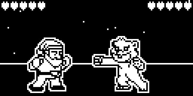 Festive Fight. Just one of a dozen games created for the Arduboy Game Jam! Vote now for your favorite! community.arduboy.com/t/poll-game-ja…