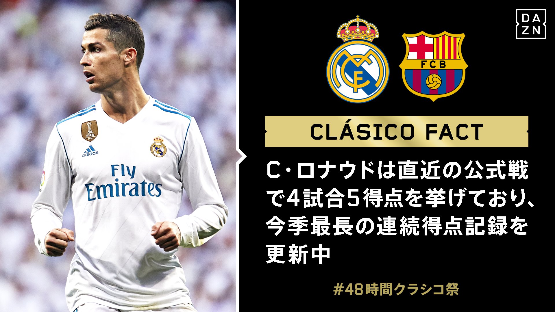 Dazn Japan 48時間クラシコ祭 エース クリスティアーノ ロナウド が調子を上げる今 レアル マドリードの勝利は近い 中村憲剛 が エル クラシコ 特別ゲスト解説に登場 レアル マドリード バルセロナ 12 23 土 25 配信開始